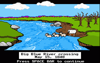 The Oregon Trail - Crossing the river